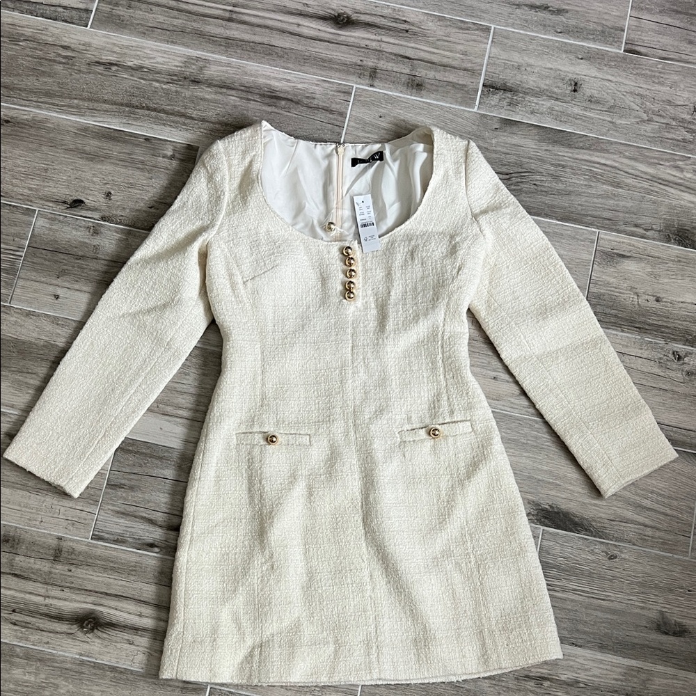J. Crew Cream Tweed Dress
